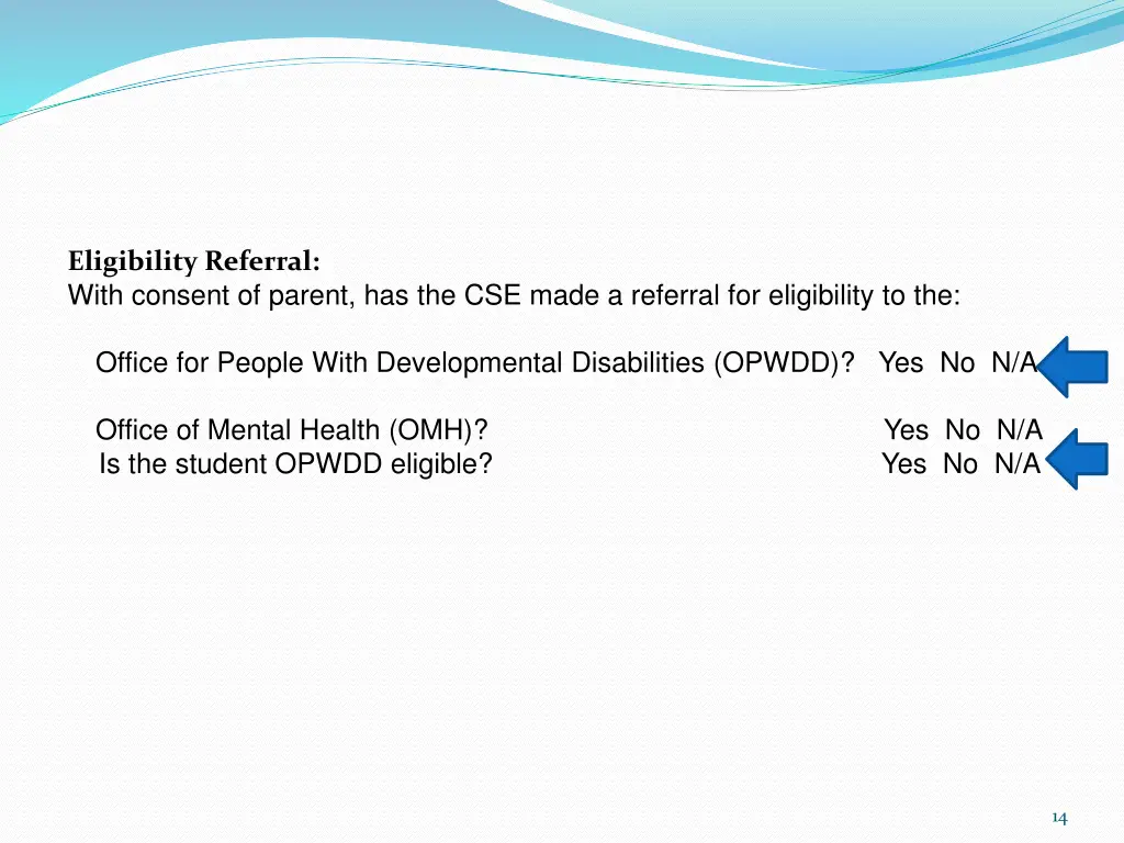 eligibility referral with consent of parent