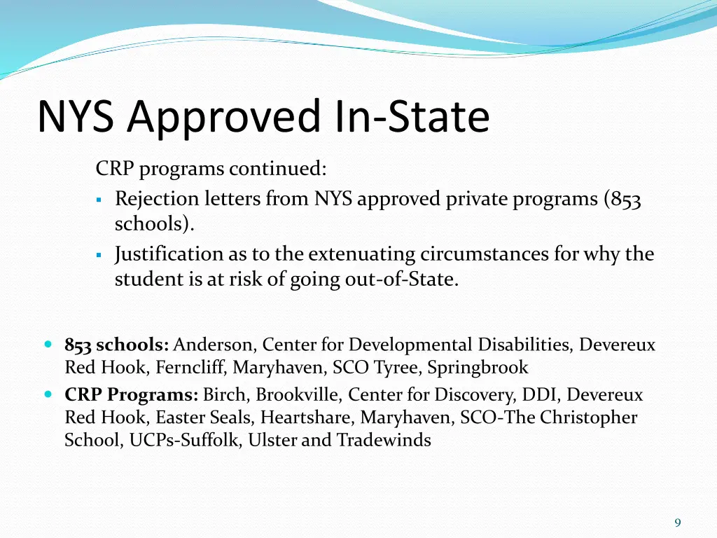 nys approved in state