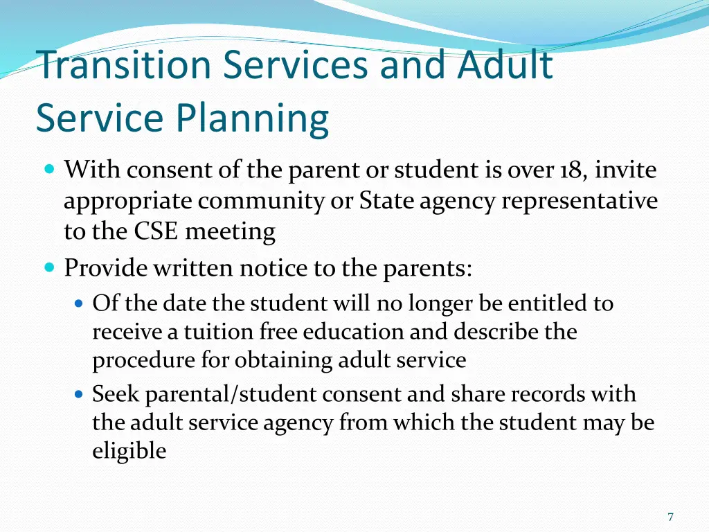 transition services and adult service planning