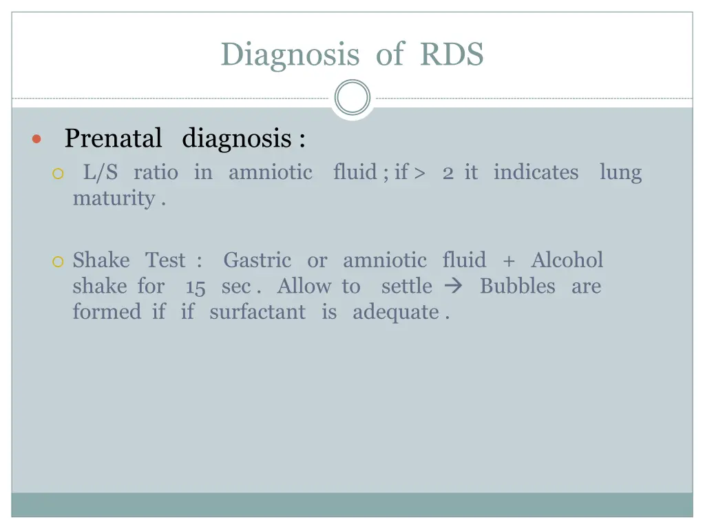 diagnosis of rds
