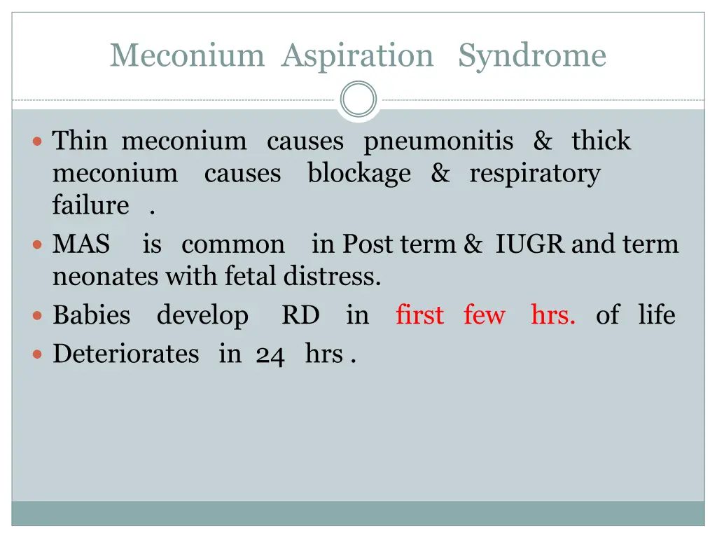 meconium aspiration syndrome