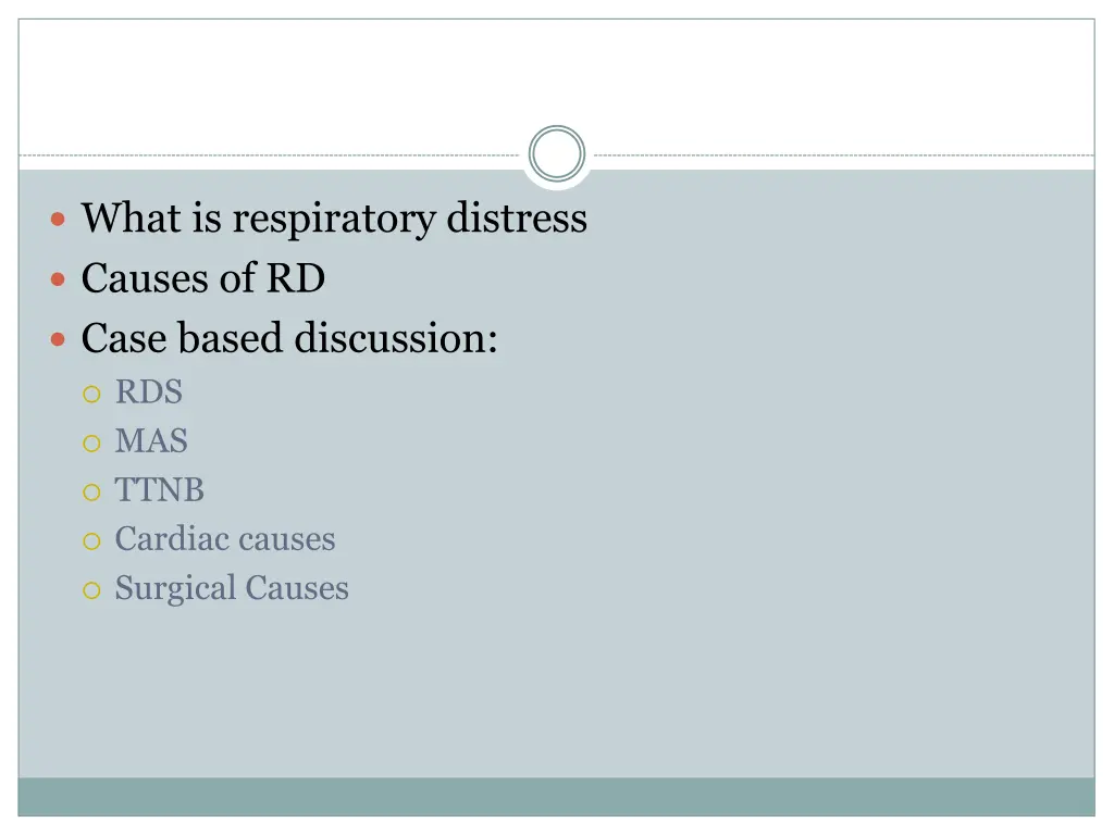 what is respiratory distress causes of rd case