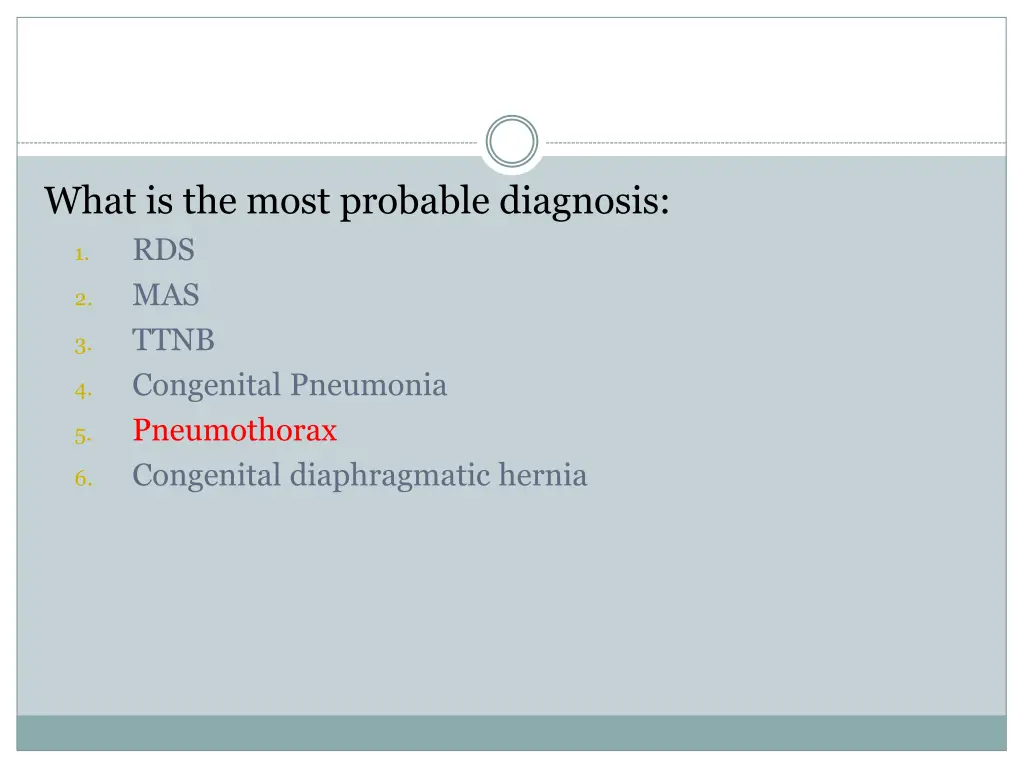 what is the most probable diagnosis rds mas ttnb 4
