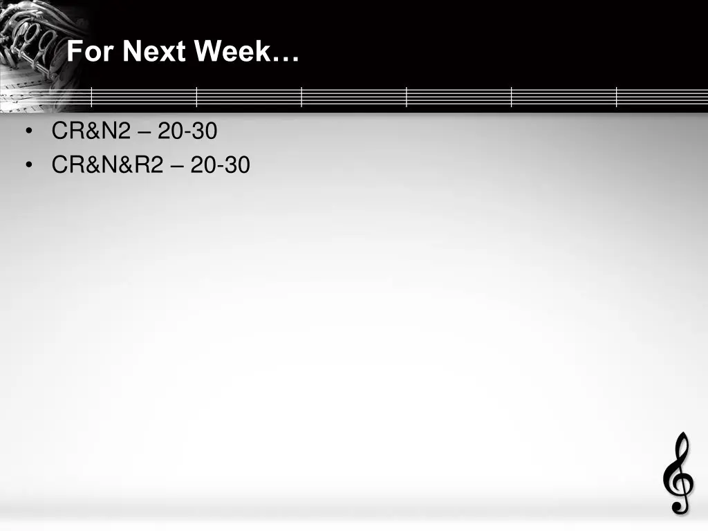 for next week