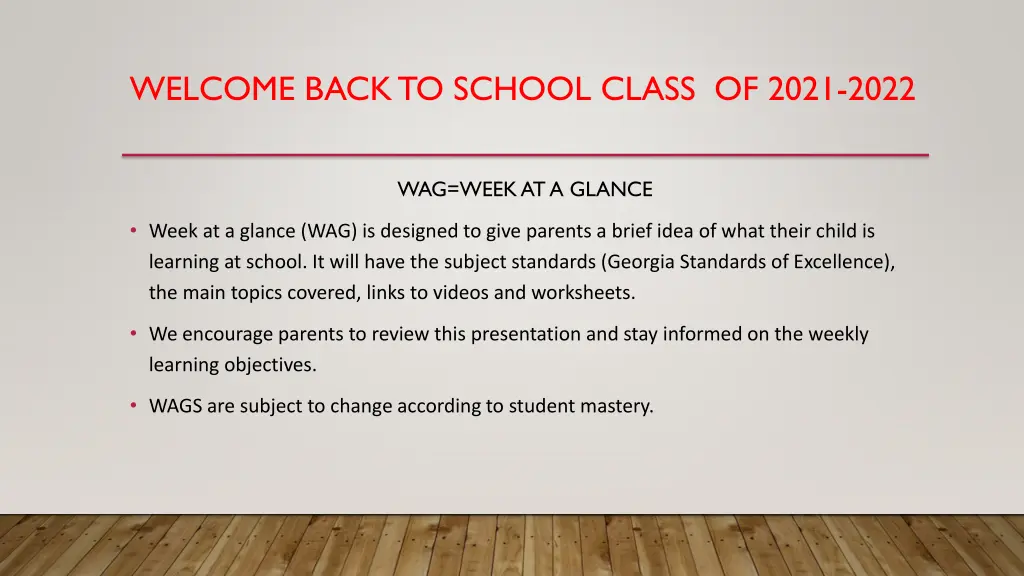 welcome back to school class of 2021 2022