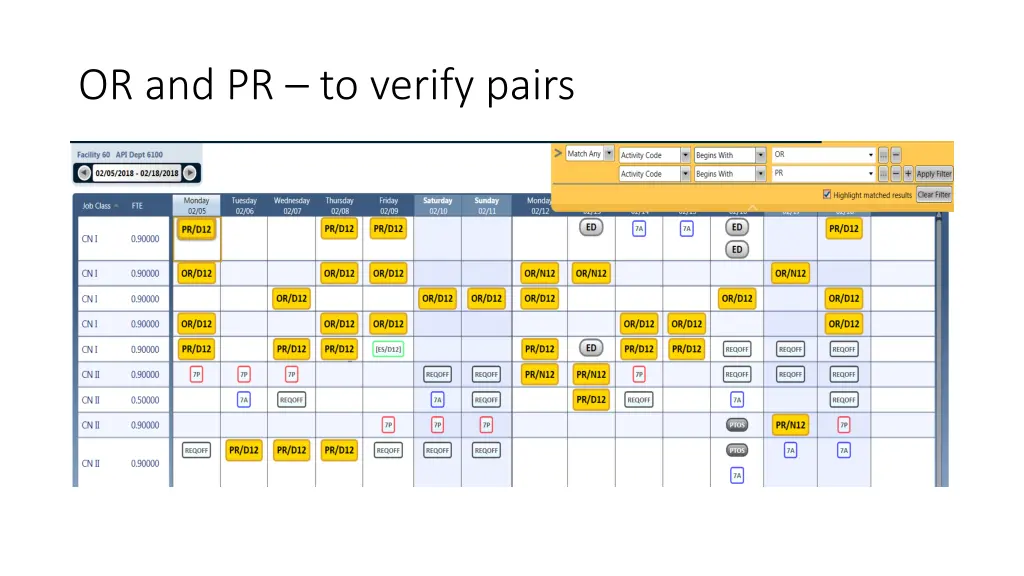 or and pr to verify pairs