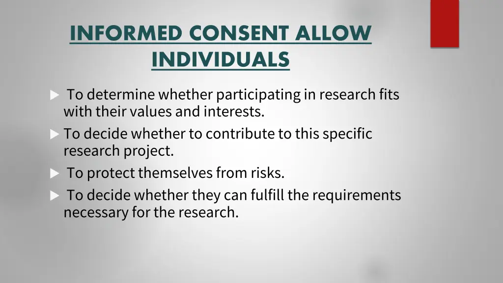 informed consent allow individuals