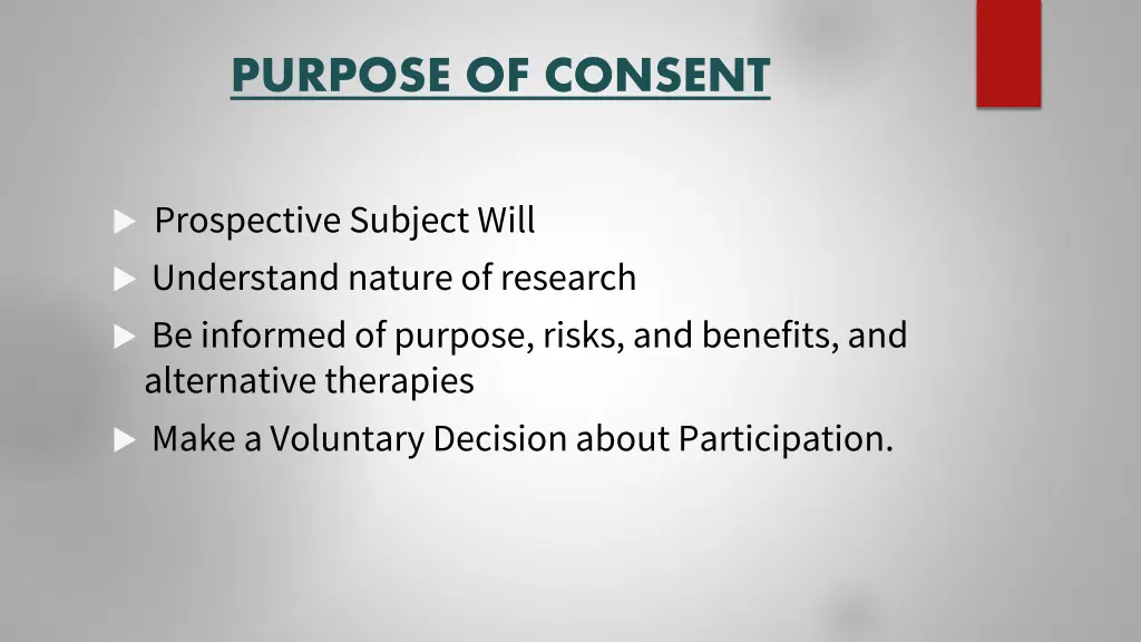 purpose of consent