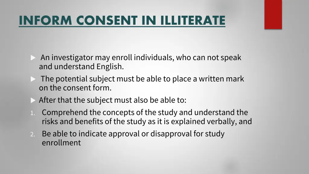 inform consent in illiterate