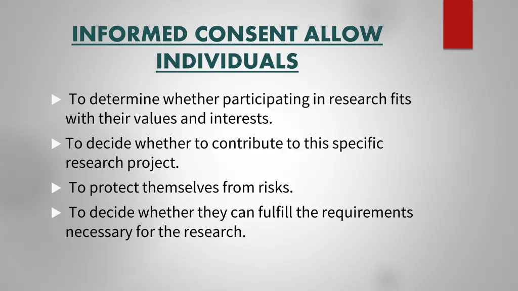 informed consent allow individuals