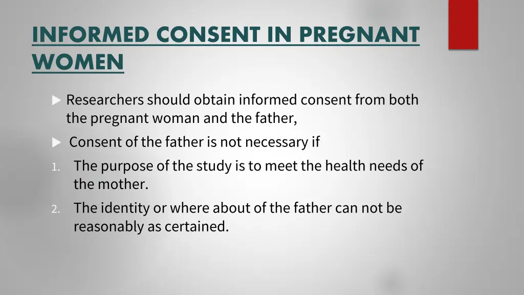 informed consent in pregnant women