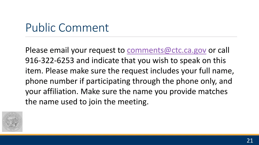public comment 1