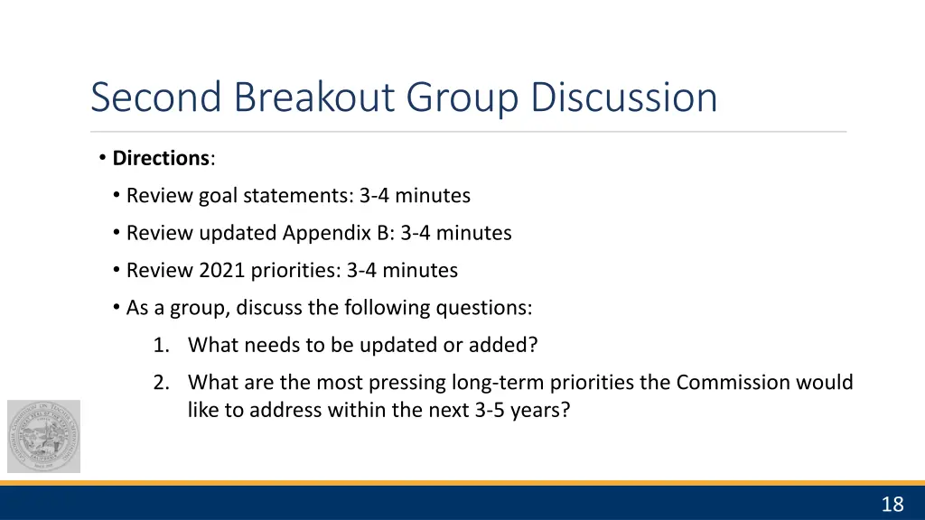 second breakout group discussion