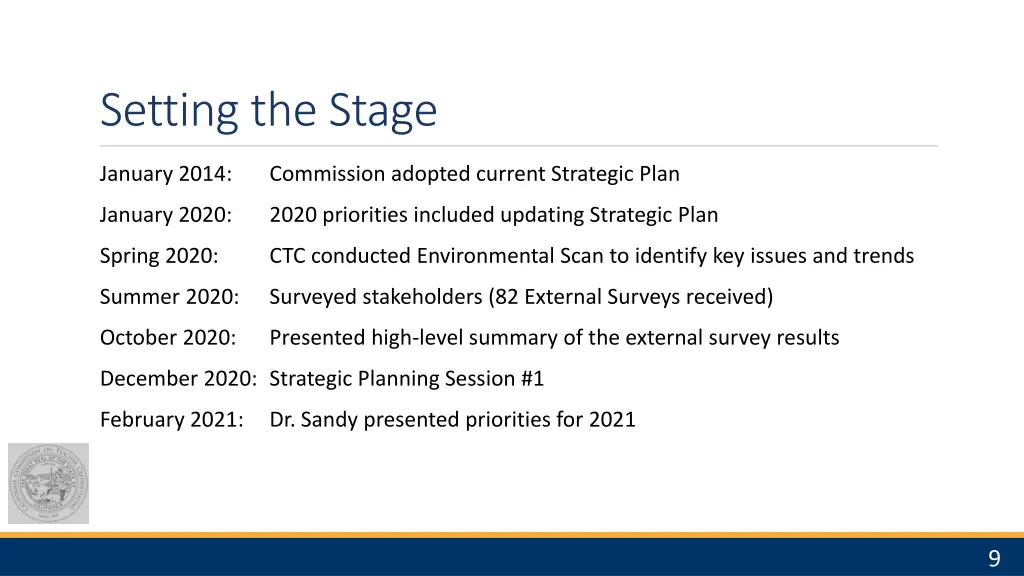 setting the stage