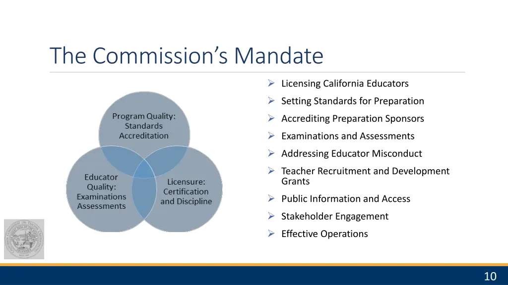the commission s mandate