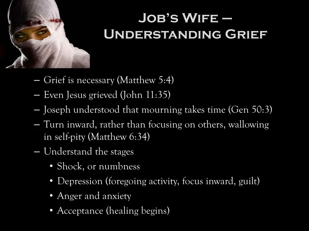 job s wife understanding grief