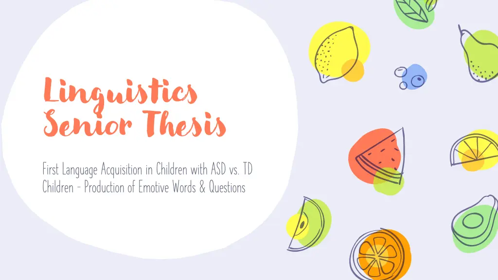 linguistics senior thesis