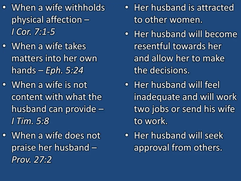 when a wife withholds physical affection