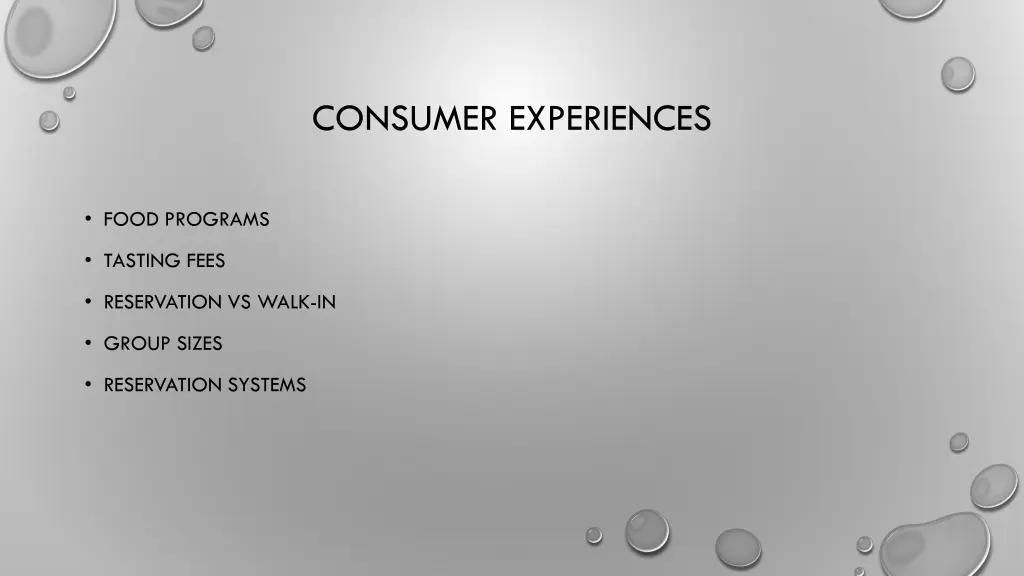 consumer experiences
