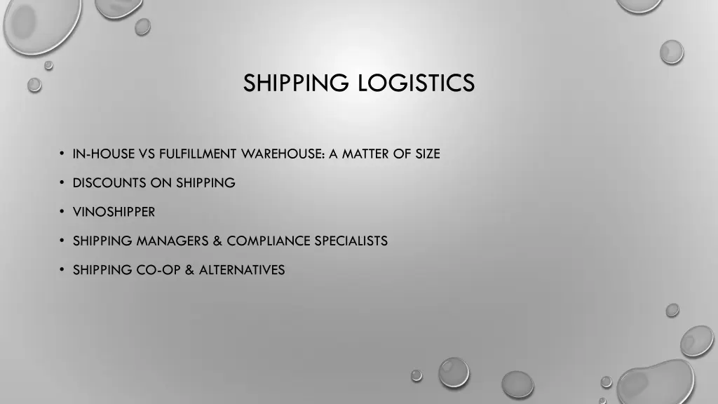 shipping logistics
