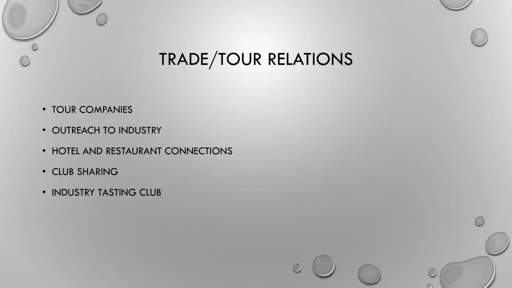 trade tour relations
