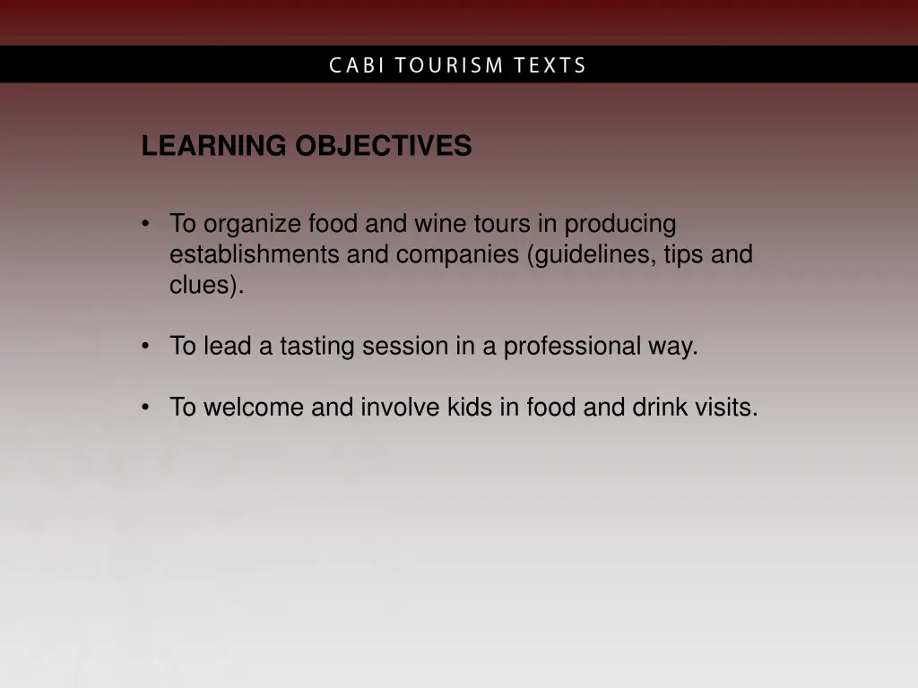 learning objectives