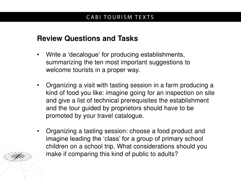 review questions and tasks