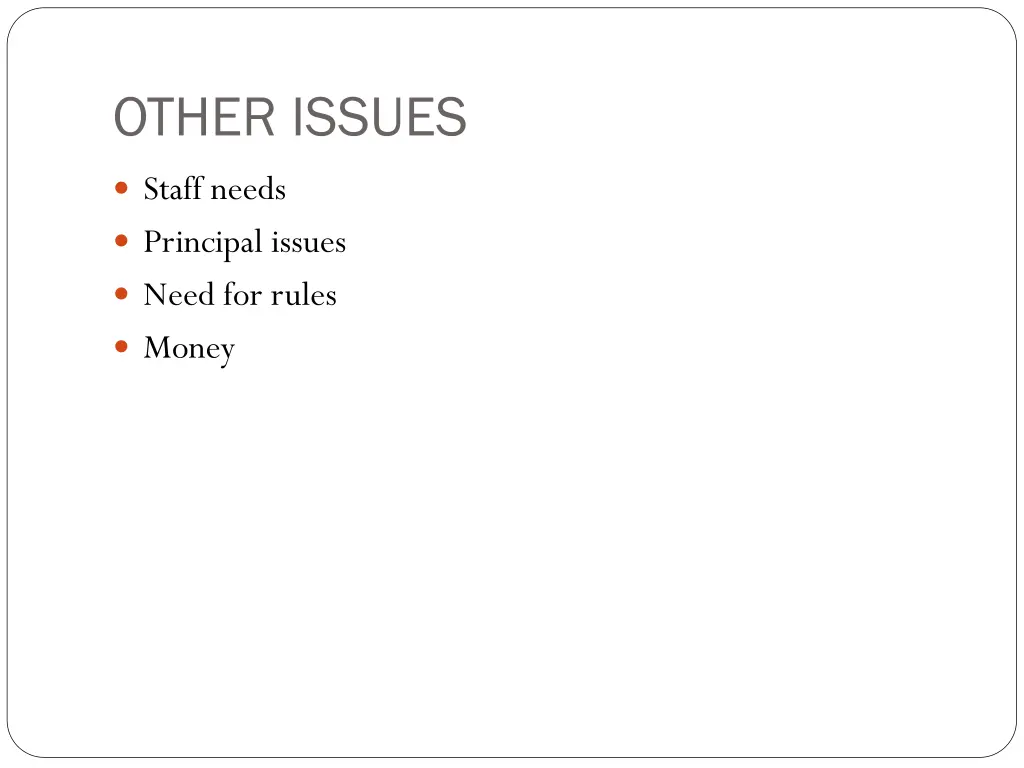other issues