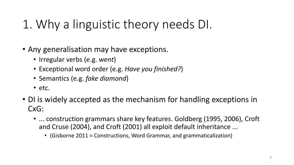 1 why a linguistic theory needs di