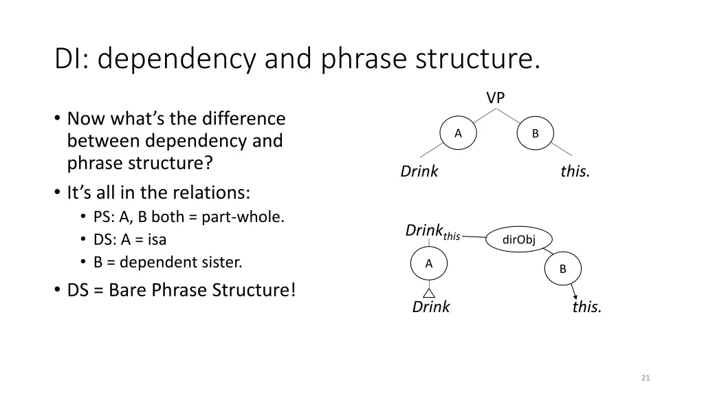 di dependency and phrase structure