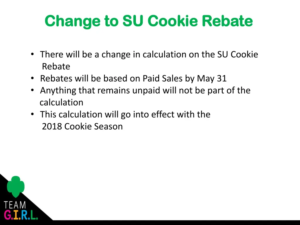 change to su cookie rebate change to su cookie