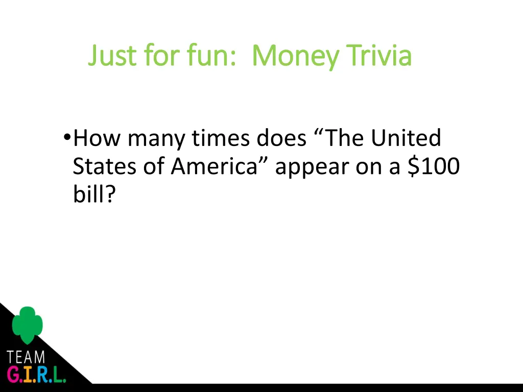 just for fun money trivia just for fun money 5