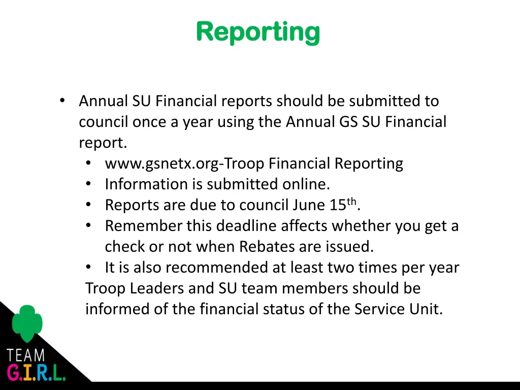 reporting reporting