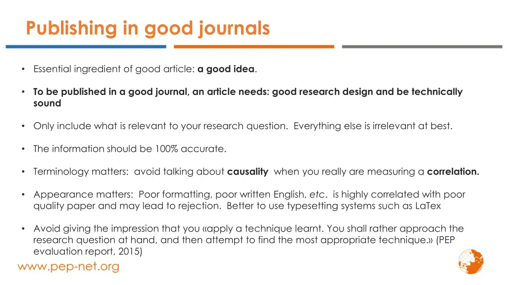 publishing in good journals