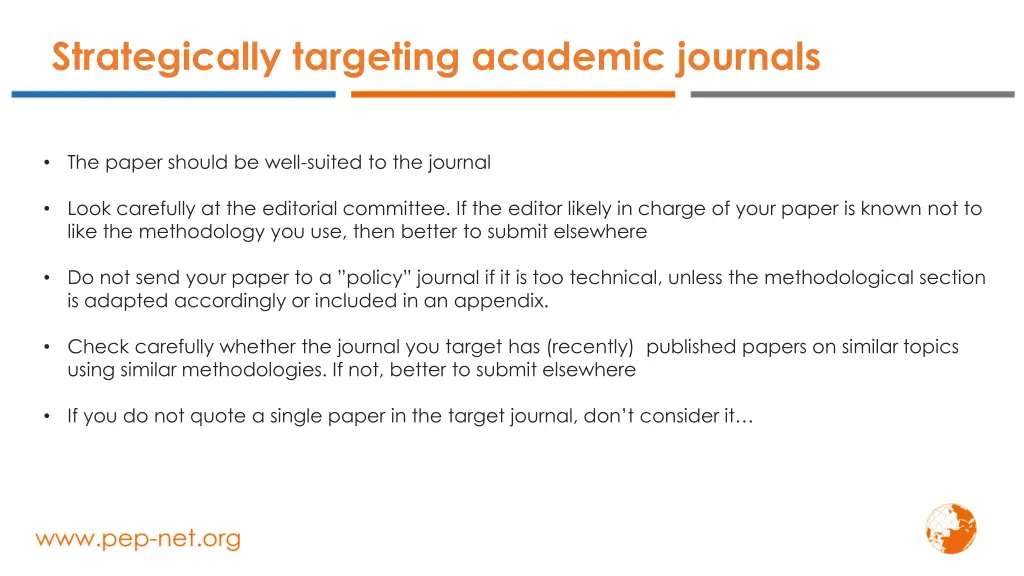 strategically targeting academic journals