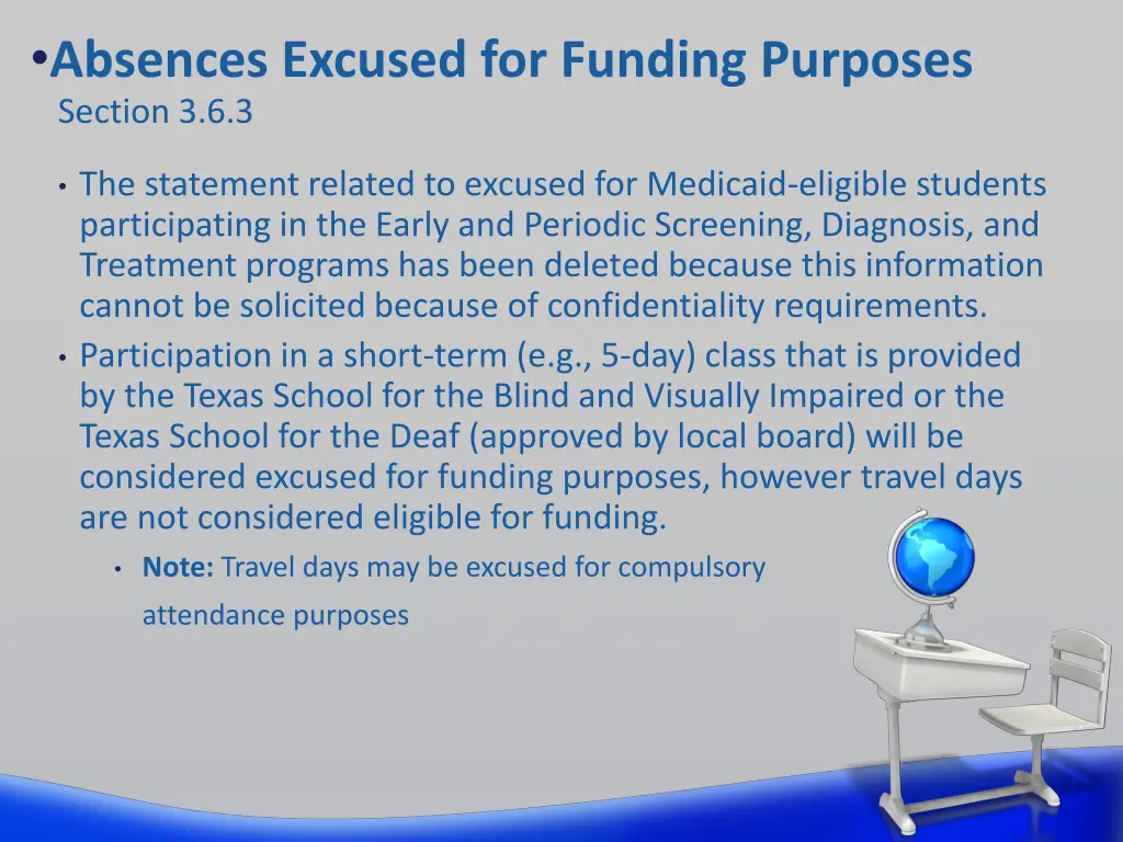 absences excused for funding purposes