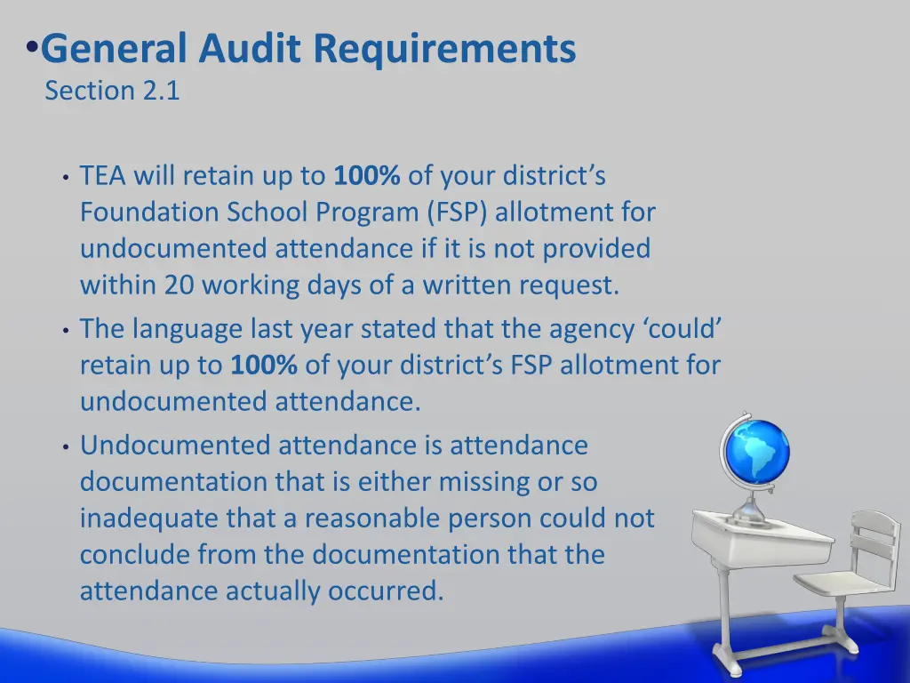 general audit requirements section 2 1
