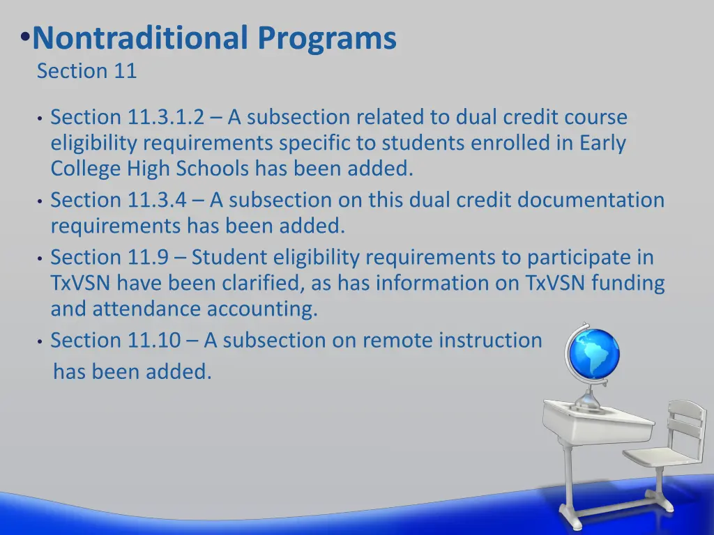 nontraditional programs