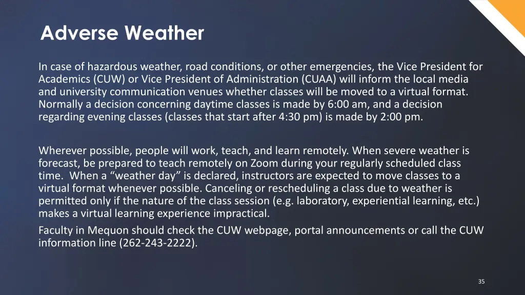 adverse weather