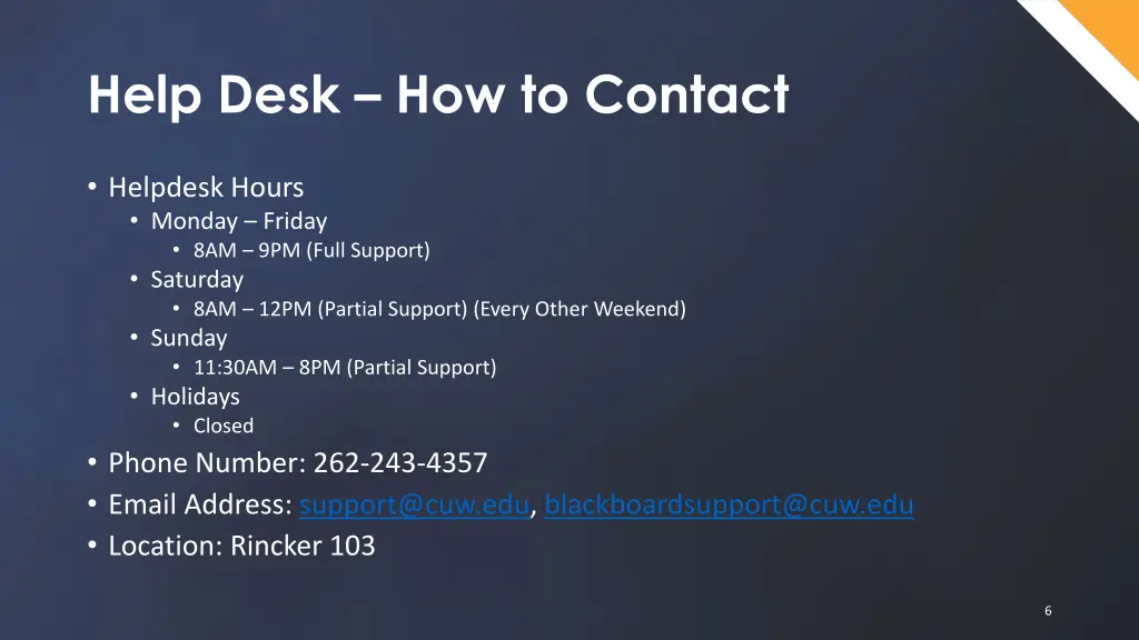 help desk how to contact