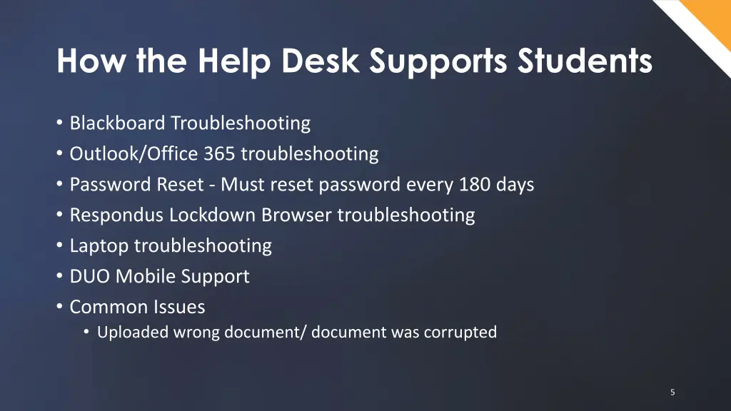 how the help desk supports students