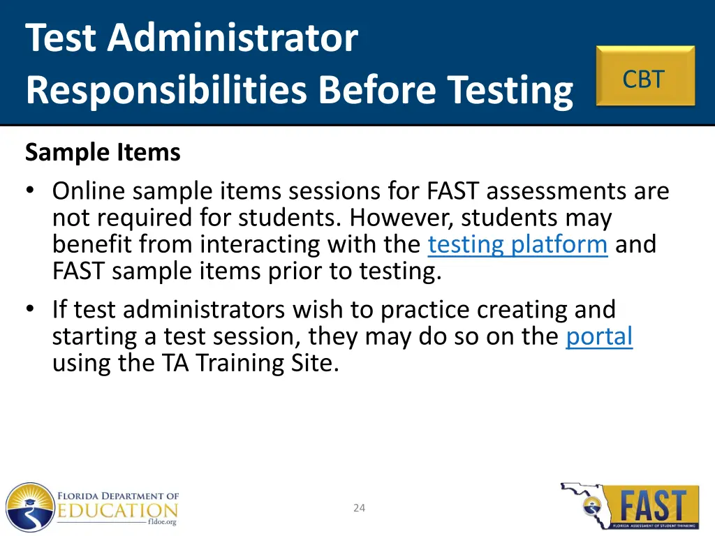 test administrator responsibilities before testing 1