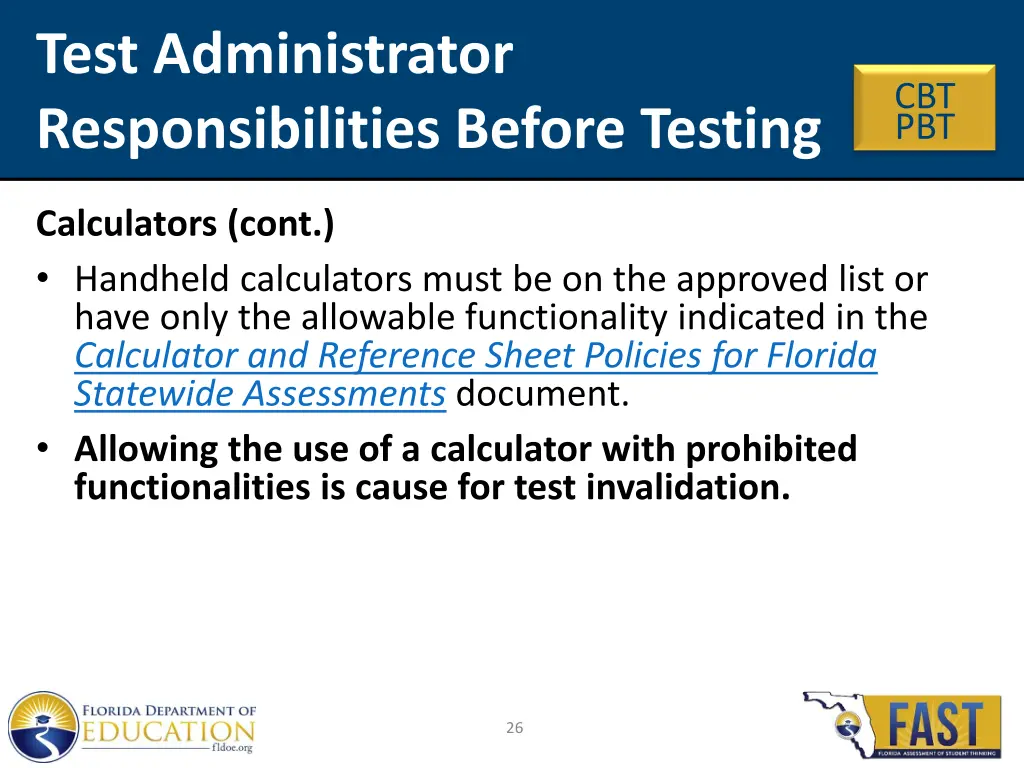 test administrator responsibilities before testing 3