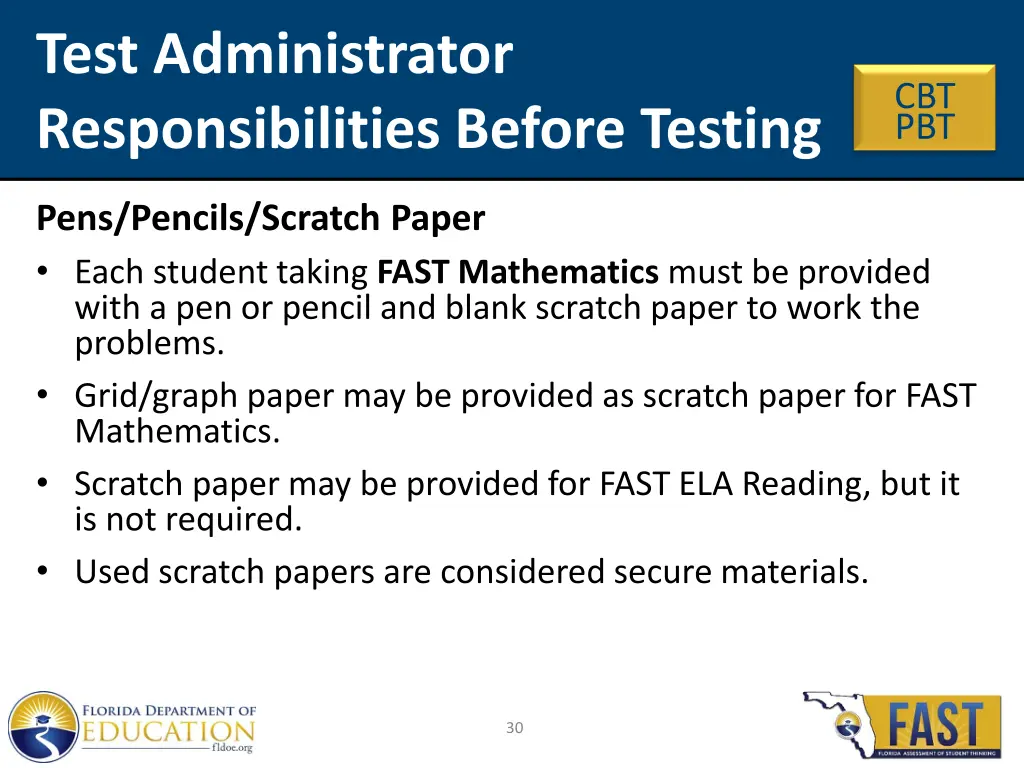 test administrator responsibilities before testing 7