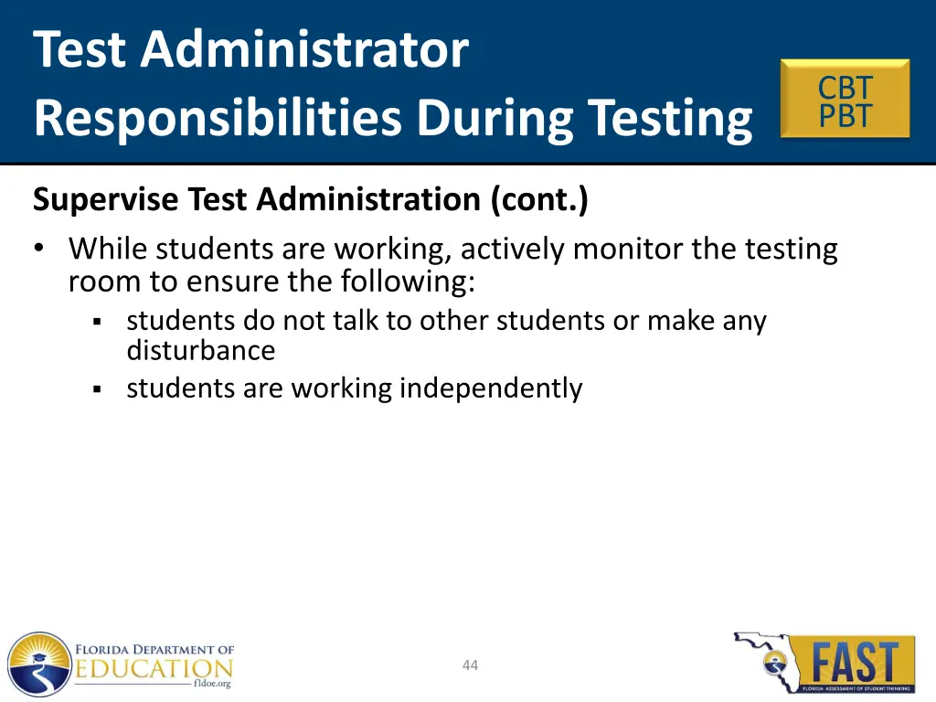 test administrator responsibilities during testing 10