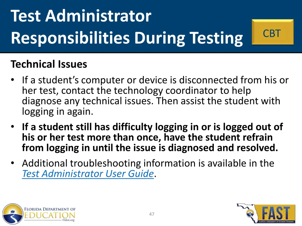 test administrator responsibilities during testing 13