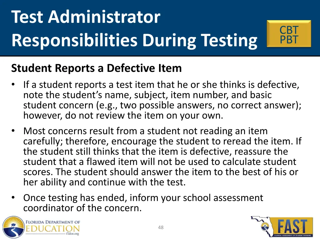 test administrator responsibilities during testing 14