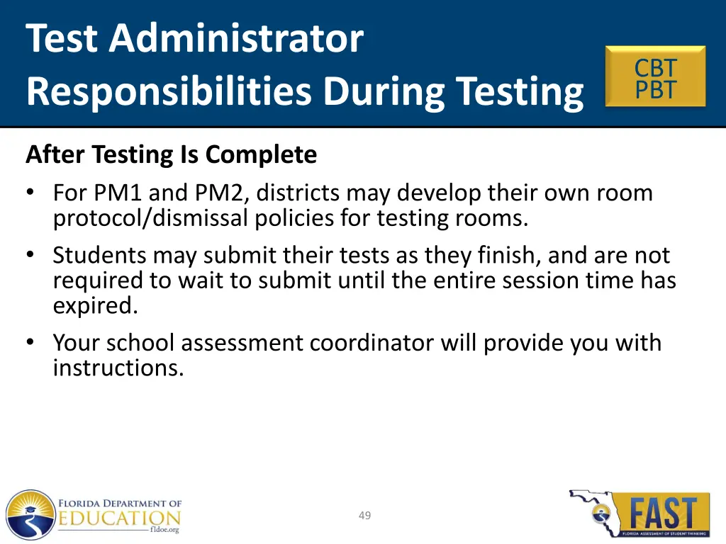 test administrator responsibilities during testing 15