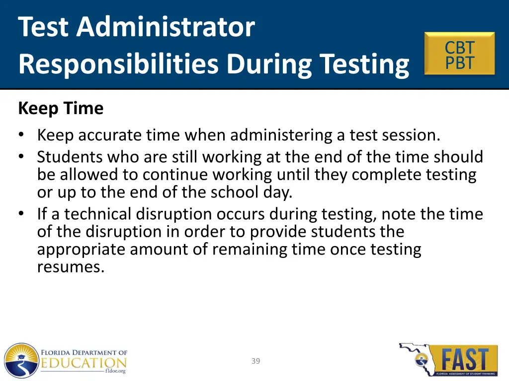 test administrator responsibilities during testing 5