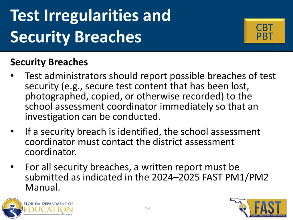 test irregularities and security breaches 1